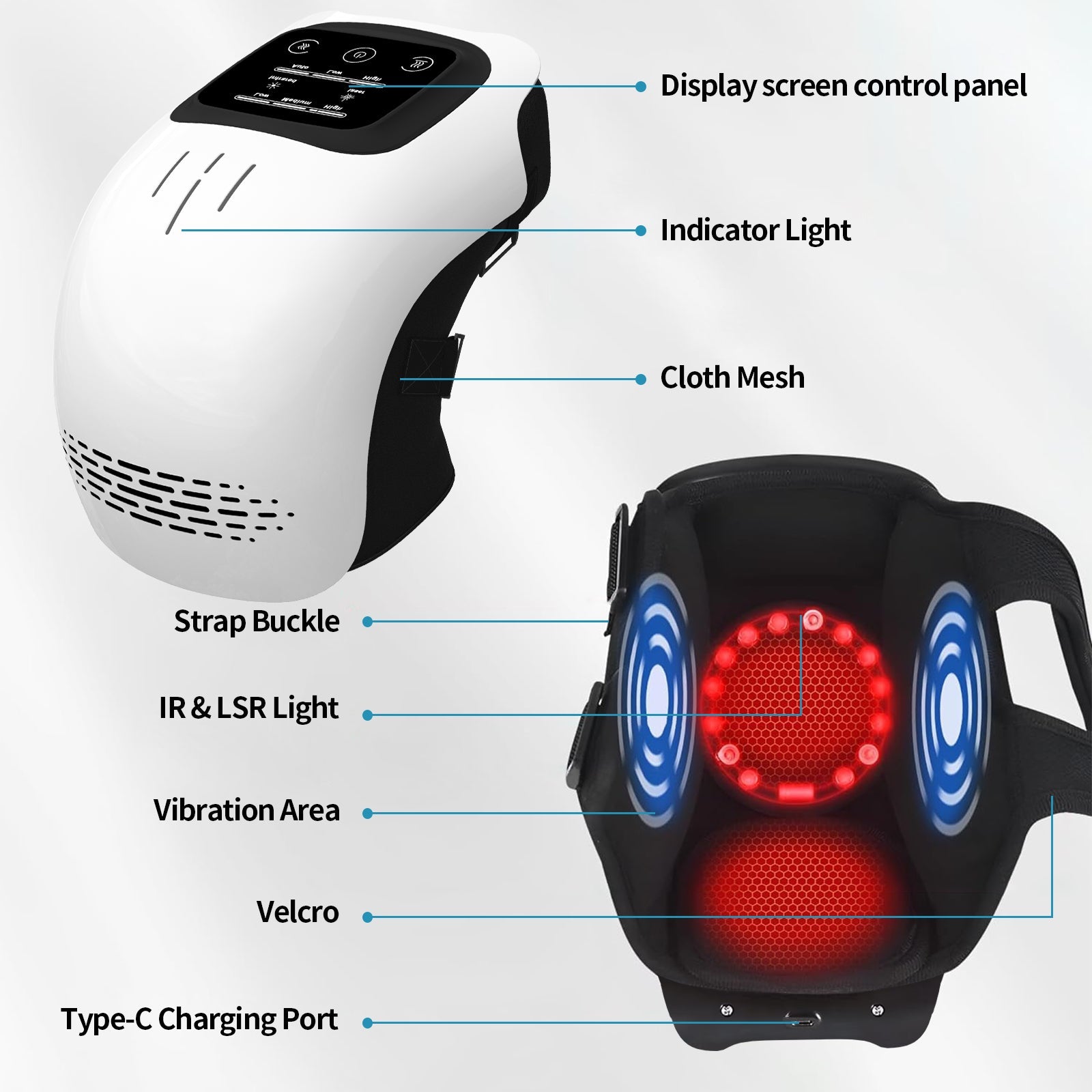 Infrared Heat & Vibration Knee Massager with Compression - Cedenova Store